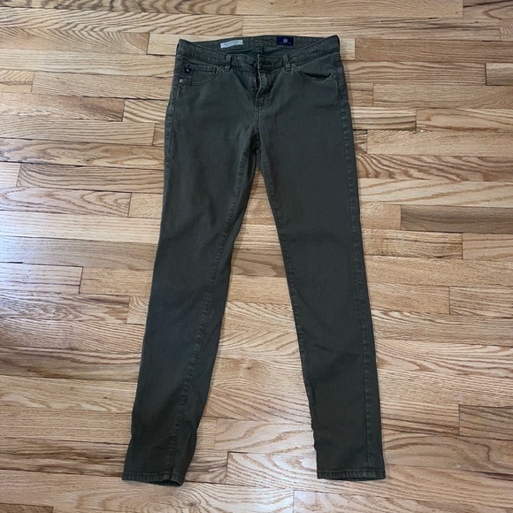 AG Legging Ankle Jeans Army Green Size 28 - Picture 1 of 5